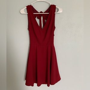 Lulus red open back skater dress, Size XS, worn twice